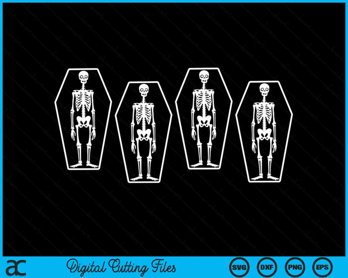 Skeletons and Coffins Dark Death for a Goth Punk Halloween SVG PNG Digital Cutting File