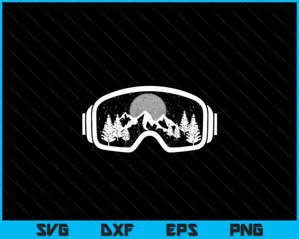 Ski Snowboard Shirt Goggles Skiing Snow Mountain Winter Gift SVG PNG Digital Cutting Files