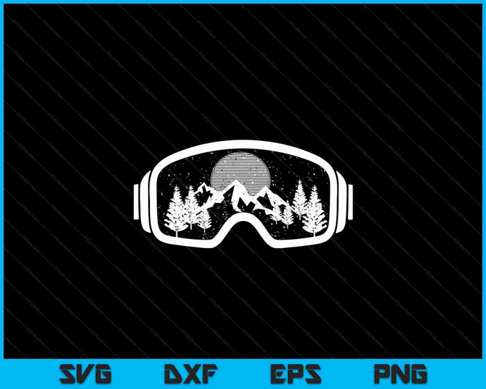 Ski Snowboard Shirt Goggles Skiing Snow Mountain Winter Gift SVG PNG Digital Cutting Files