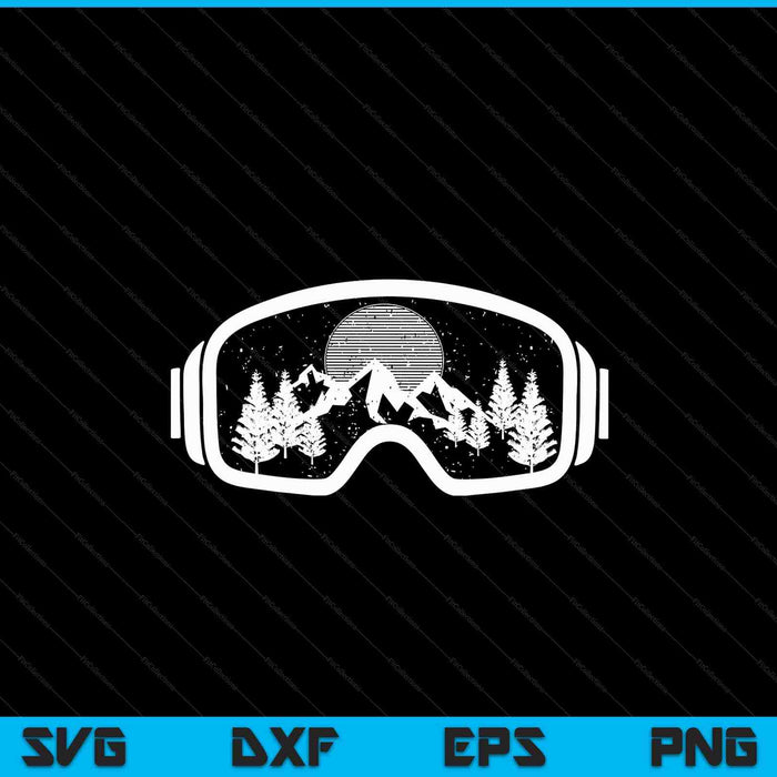 Ski snowboard goggles skiing snow mountain winter SVG cut file