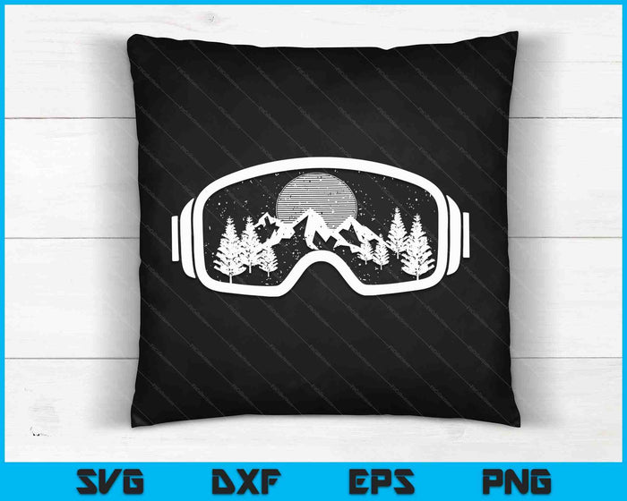 Ski Snowboard Shirt Goggles Skiing Snow Mountain Winter Gift SVG PNG Digital Cutting Files