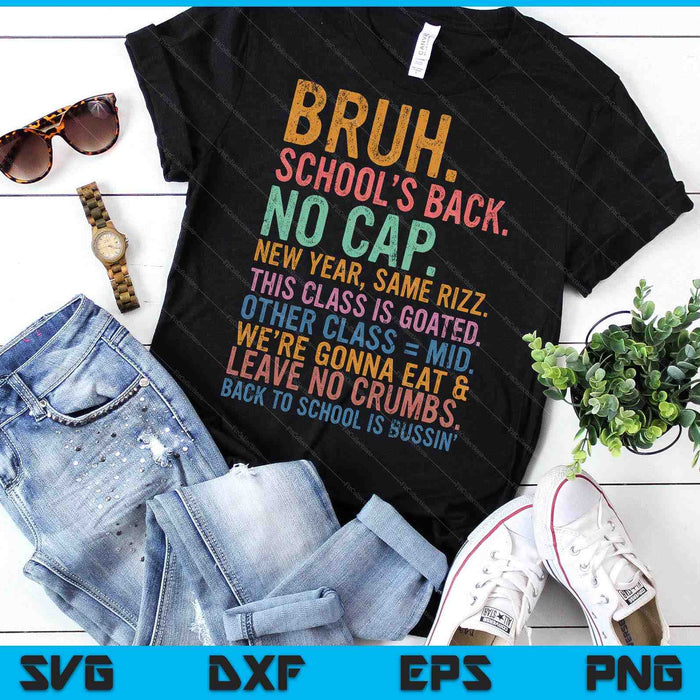 Skibidi Back To School’s Back No Cap Rizz Class Is Goated SVG PNG Digital Printable Files