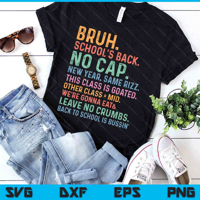 Skibidi Back To School’s Back No Cap Rizz Class Is Goated SVG PNG Digital Printable Files
