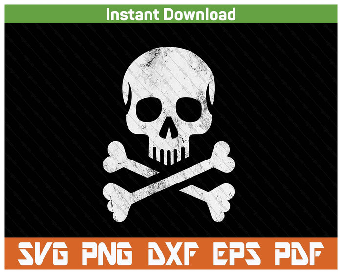 Jolly Roger Skull Crossbones Halloween SVG PNG Cutting Files