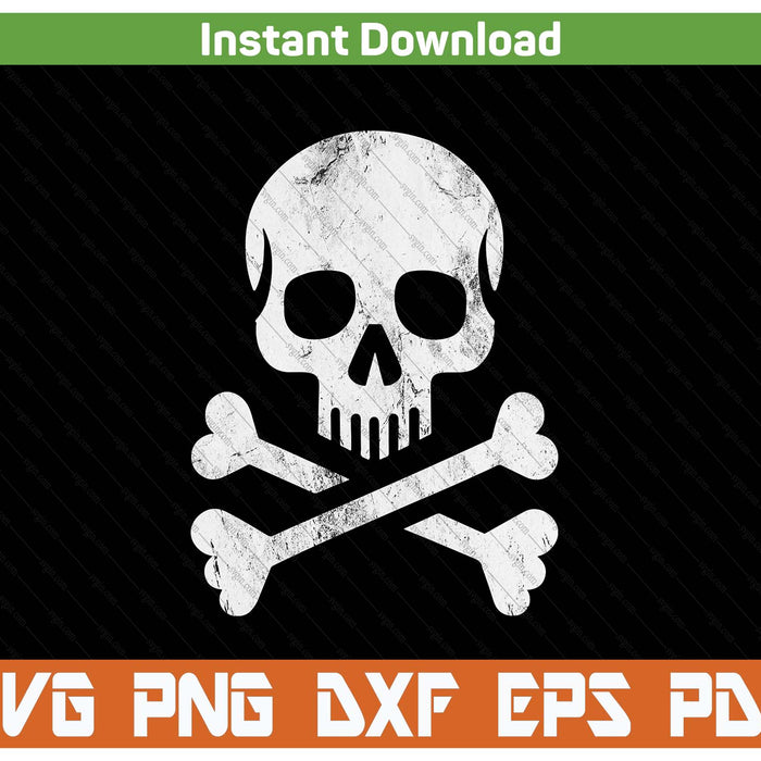 Jolly Roger Skull Crossbones Halloween SVG PNG Cutting Files