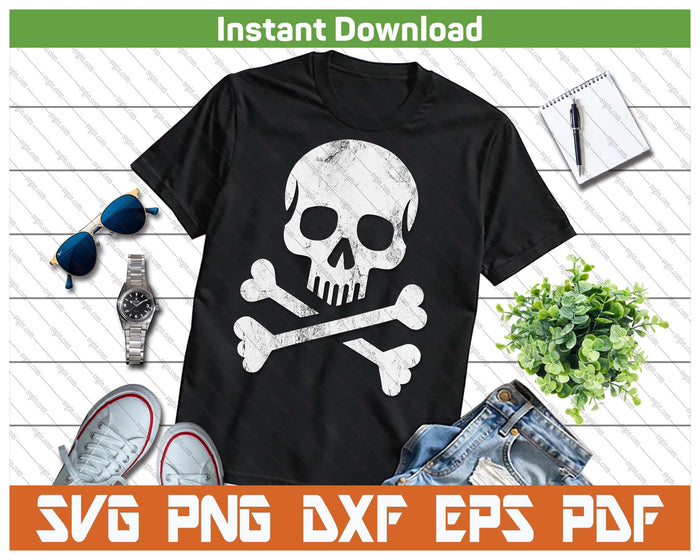 Jolly Roger Skull Crossbones Halloween SVG PNG Cutting Files