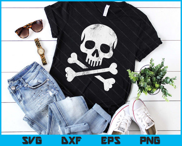 Skull Crossbones Skeleton Jolly Roger Flag Halloween SVG PNG Digital Printable Files