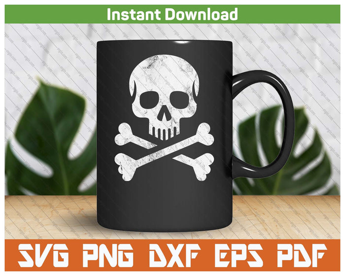 Jolly Roger Skull Crossbones Halloween SVG PNG Cutting Files