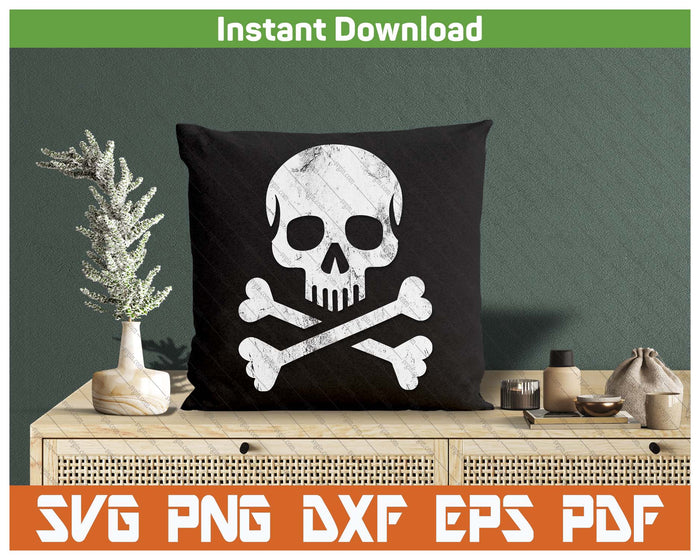 Jolly Roger Skull Crossbones Halloween SVG PNG Cutting Files