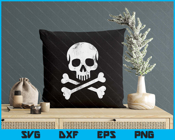 Skull Crossbones Skeleton Jolly Roger Flag Halloween SVG PNG Digital Printable Files