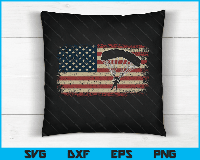 Skydiver America Flag Gift Parachutist Skydive Parachute SVG PNG Digital Cutting Files