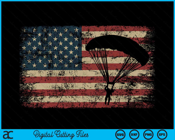 Skydiver America Flag Parachutist Skydive SVG PNG Digital Cutting Files