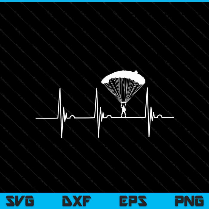 Skydiving heartbeat skydiver skydive EKG pulse jump SVG PNG cut file for Cricut