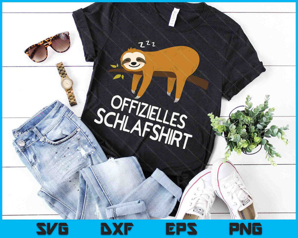 Sleep Shirt Pyjamas Nightdress Sloth Gift SVG PNG Digitale Schneidedateien