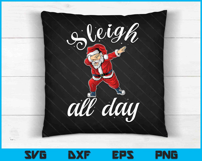 Slee de hele dag deppen Santa Funny Christmas Shirt SVG PNG digitale snijbestanden