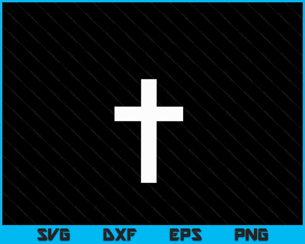 Simple white cross, minimalist Christian SVG