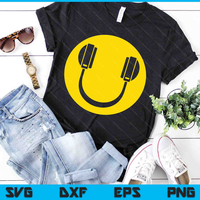 Smile DJ Disc Jockey SVG PNG Digital Cutting Files