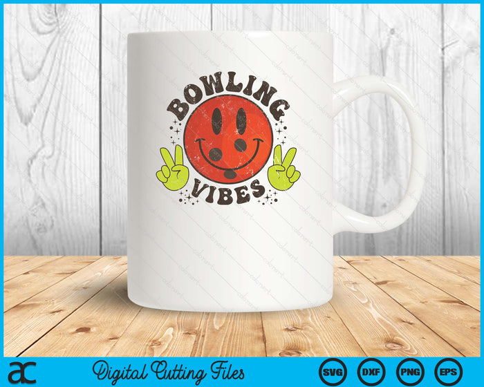 Smile Face Bowling Vibes Game Day Bowling Life SVG PNG Digital Printable Files