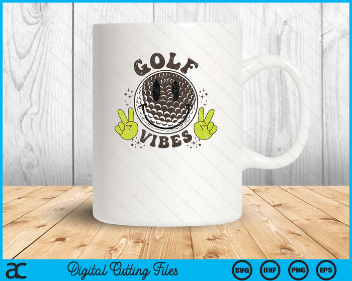 Smile Face Golf Vibes, Game Day Golf Life SVG PNG Digital Printable Files