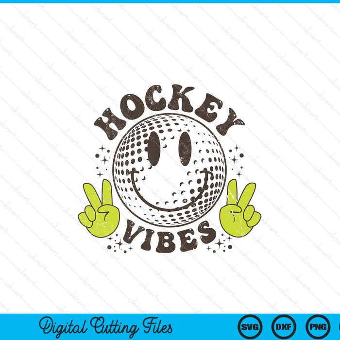 Smile Face Hockey Vibes Game Day Hockey Life SVG PNG Digital Printable Files