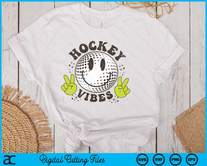 Smile Face Hockey Vibes Game Day Hockey Life SVG PNG Digital Printable Files