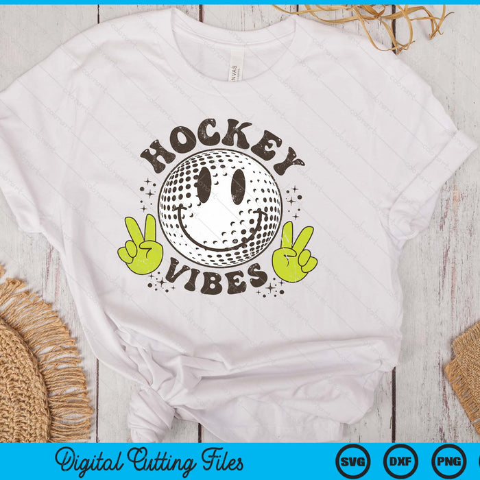 Smile Face Hockey Vibes Game Day Hockey Life SVG PNG Digital Printable Files