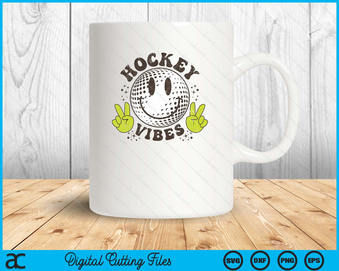 Smile Face Hockey Vibes Game Day Hockey Life SVG PNG Digital Printable Files