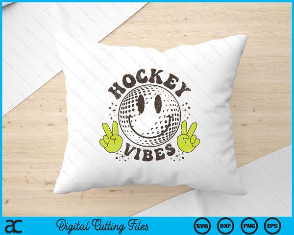 Smile Face Hockey Vibes Game Day Hockey Life SVG PNG Digital Printable Files