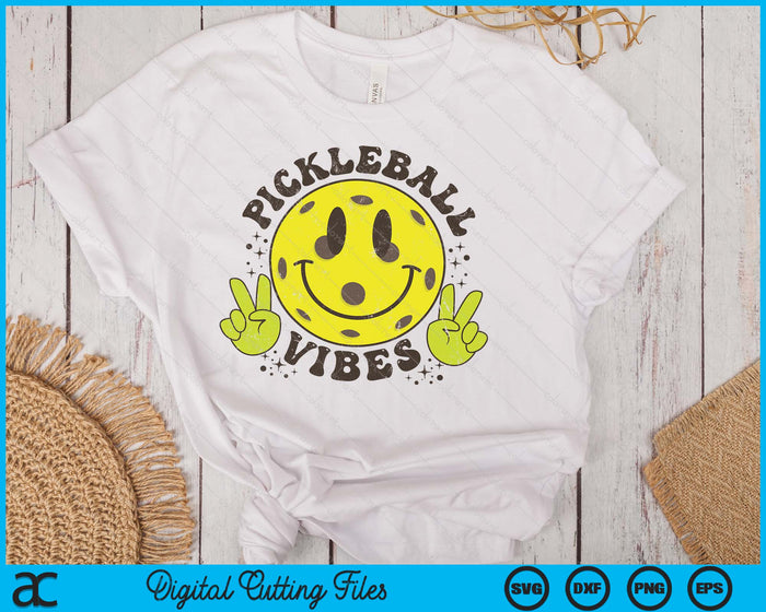 Smile Face Pickleball Vibes Game Day Pickleball Life SVG PNG Digital Printable Files