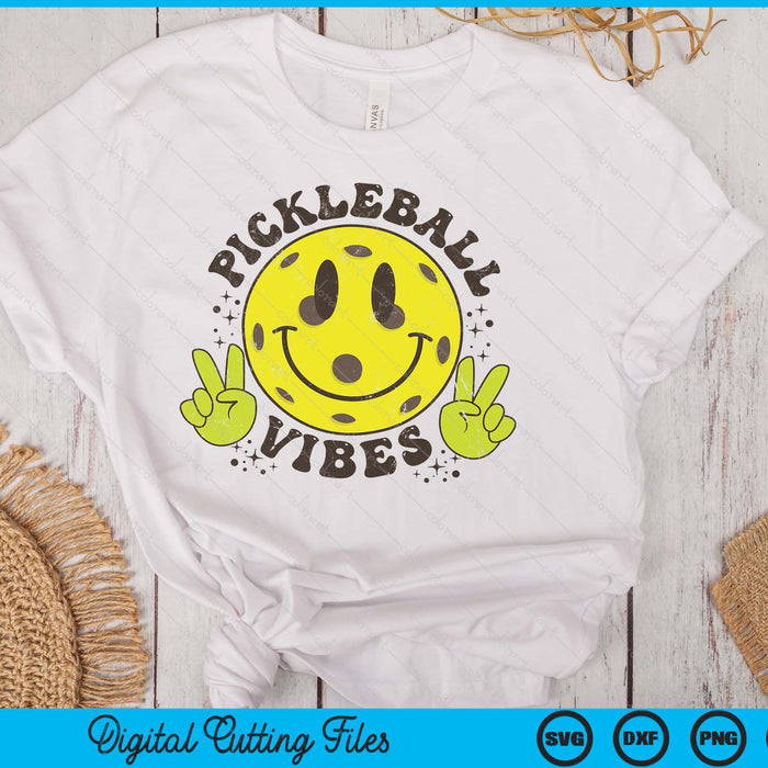 Smile Face Pickleball Vibes Game Day Pickleball Life SVG PNG Digital Printable Files