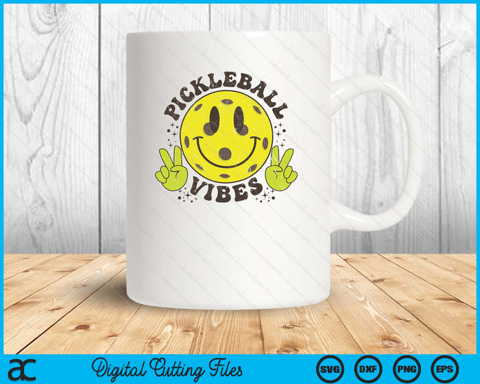 Smile Face Pickleball Vibes Game Day Pickleball Life SVG PNG Digital Printable Files