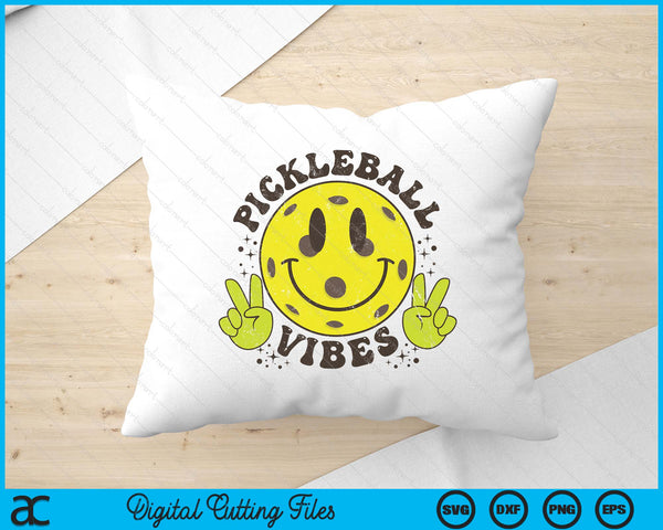 Smile Face Pickleball Vibes Game Day Pickleball Life SVG PNG Digital Printable Files