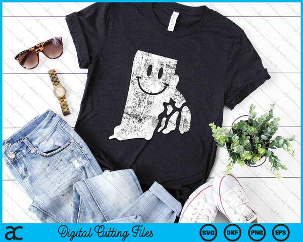 Glimlachend in RI Grappige Rhode Island Happy Face SVG PNG digitale snijbestanden