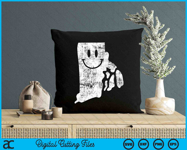 Glimlachend in RI Grappige Rhode Island Happy Face SVG PNG digitale snijbestanden