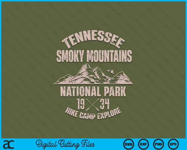 Smoky mountains national park Tennessee hiking outdoors SVG cut file