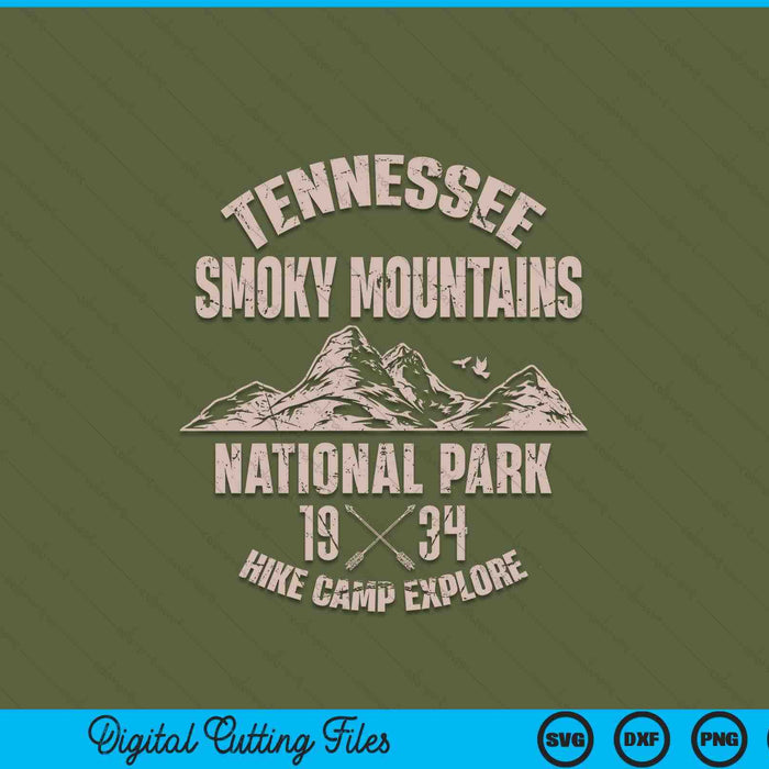 Smoky mountains national park Tennessee hiking outdoors SVG cut file