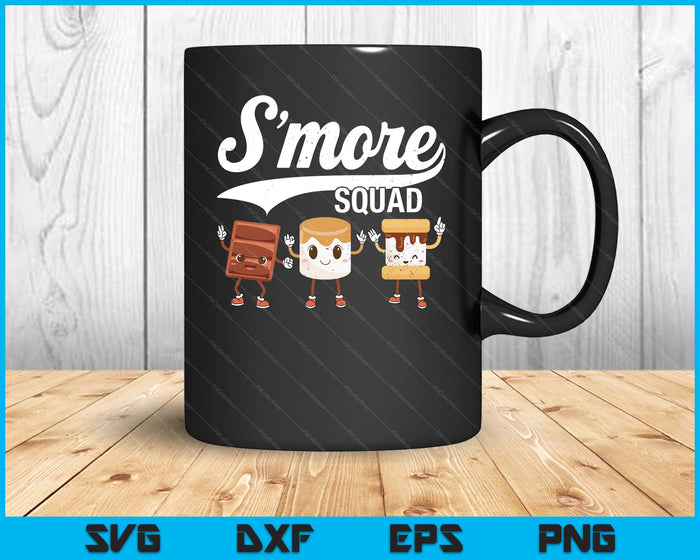 Smore Squad Camping Campfire Chocolate Marshmallow S'mores SVG PNG Digital Cutting Files