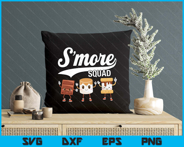 Smore Squad Camping Campfire Chocolate Marshmallow S'mores SVG PNG Digital Cutting Files