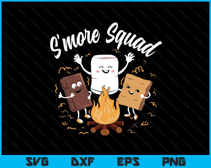 Smore Squad For Kids Camping Campfire Chocolate Marshmallow SVG PNG Digital Printable Files