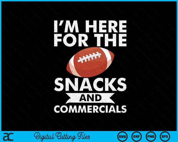 Snacks and commercials football bowl SVG cut file