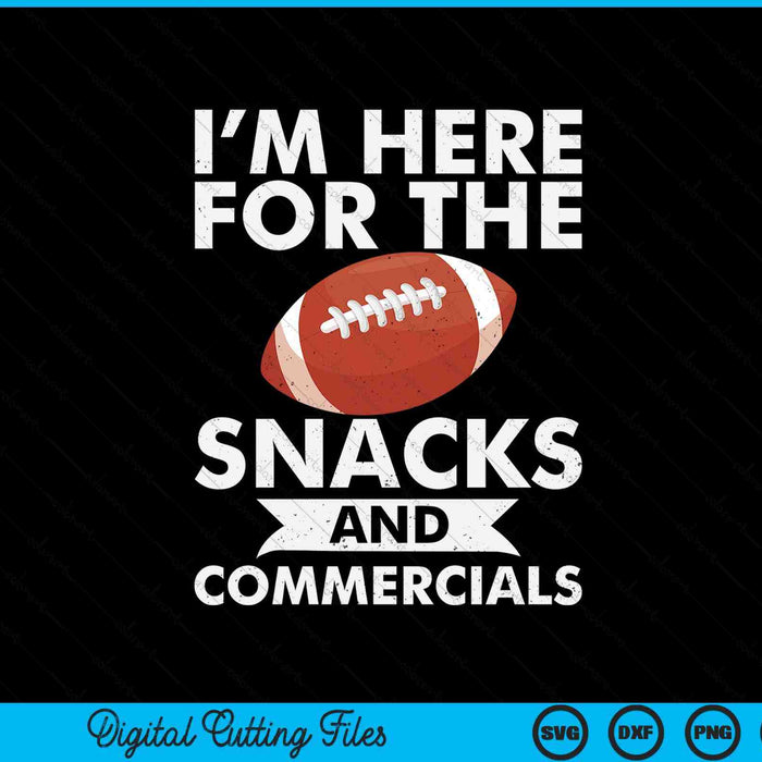 Snacks and commercials football bowl SVG cut file