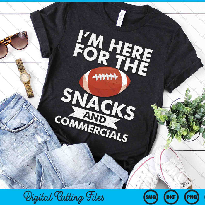 Snacks And Commercials Funny Football Bowl Gift SVG PNG Digital Printable Files