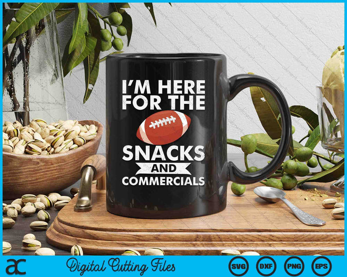 Snacks And Commercials Funny Football Bowl Gift SVG PNG Digital Printable Files