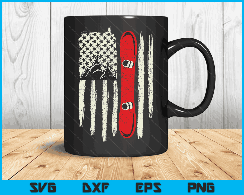 Snowboard American Flag Winter Sports Alpine Snowboarding SVG Files ...