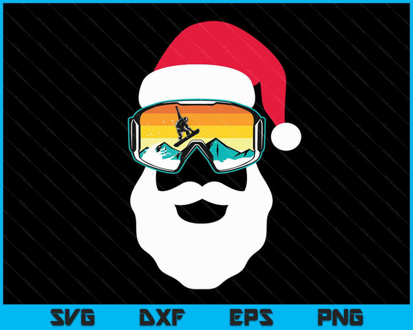 Snowboard Christmas As Santa Claus Snowboarder SVG PNG Digital Cutting Files