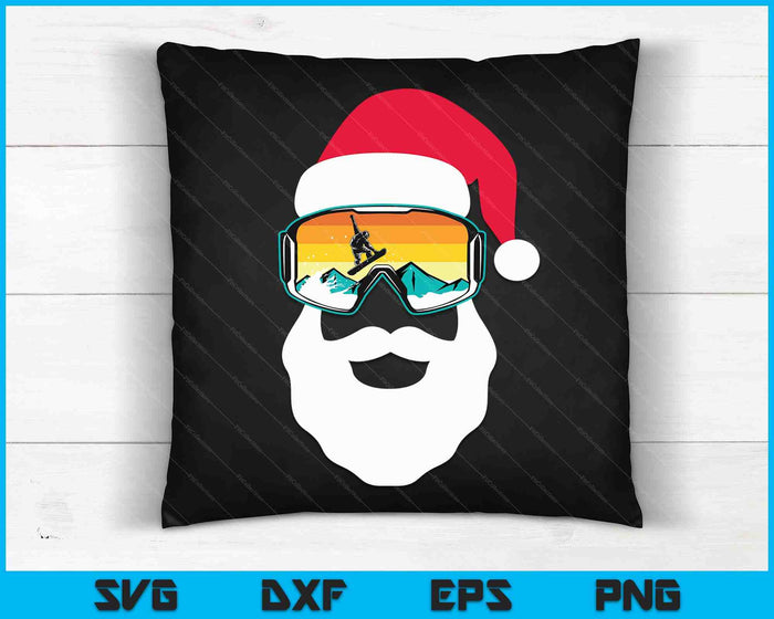 Snowboard Christmas As Santa Claus Snowboarder SVG PNG Digital Cutting Files