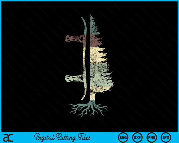 Snowboarding Pine Tree Snowboard SVG PNG Digital Cutting Files