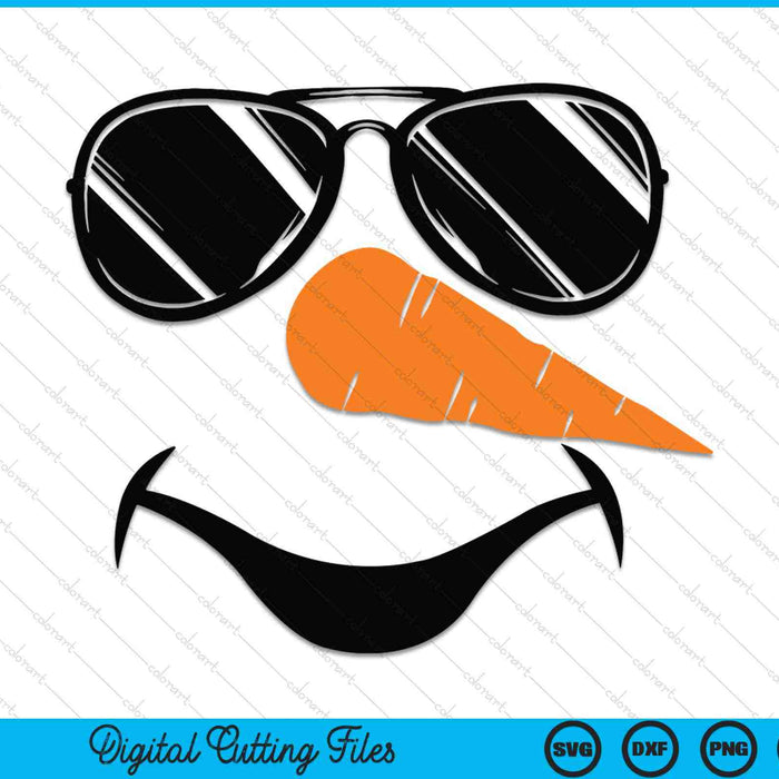 Snowman Face Sunglasses SVG PNG Digital Cutting Files