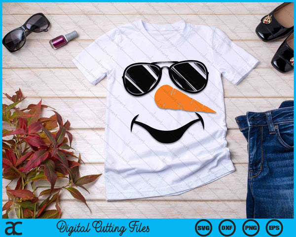 Snowman Face Sunglasses SVG PNG Digital Cutting Files