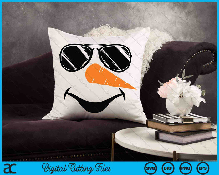 Snowman Face Sunglasses SVG PNG Digital Cutting Files